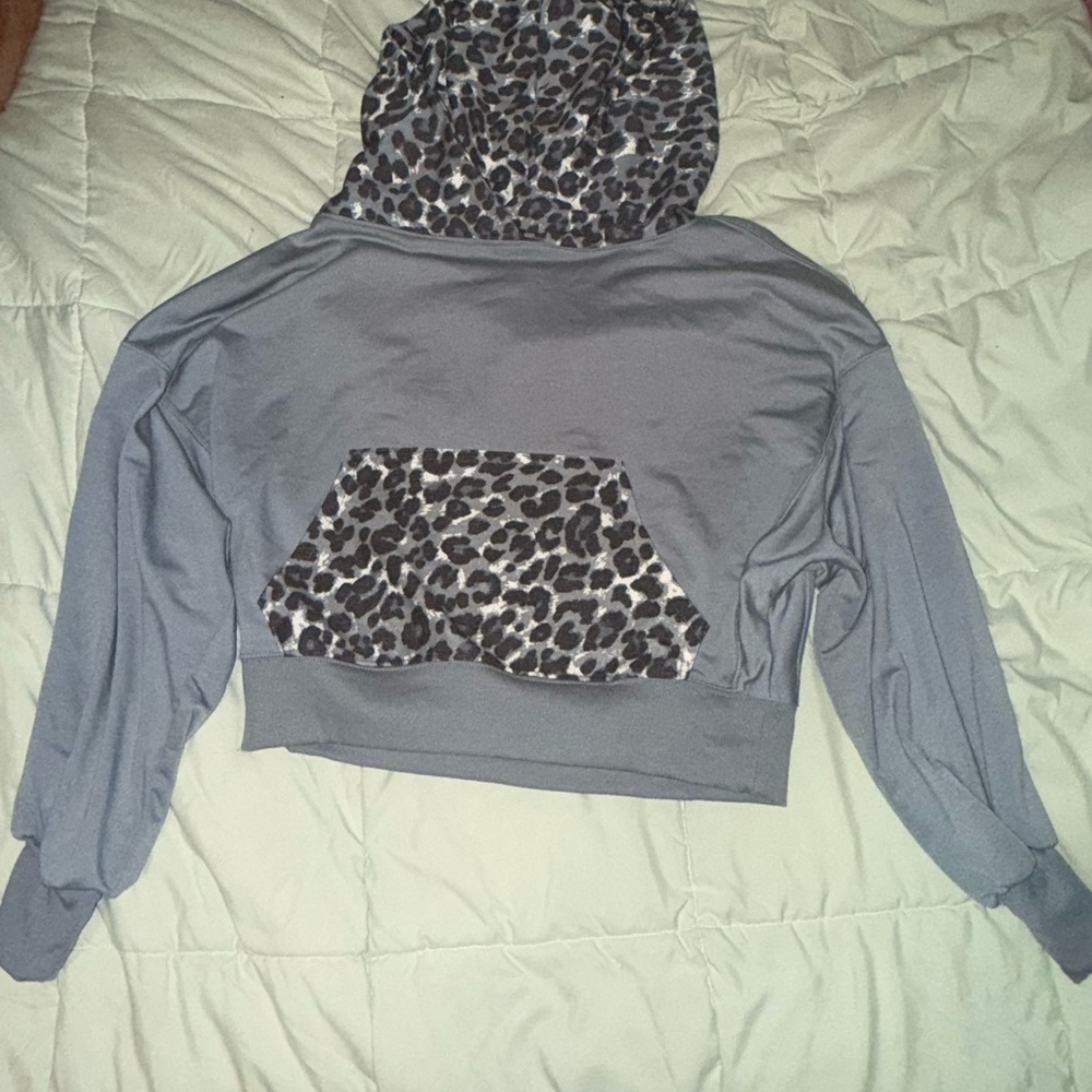 Gray Leopard Print Women's Hoodie